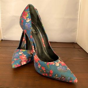 Schutz Blue Floral Heels